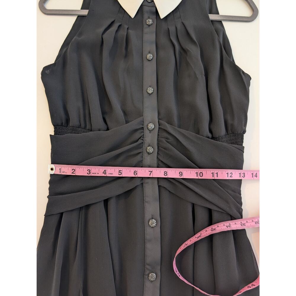 White House Black Market Dress White Collar Wednesday Addams Family Black Size 2 - Picture 11 of 12